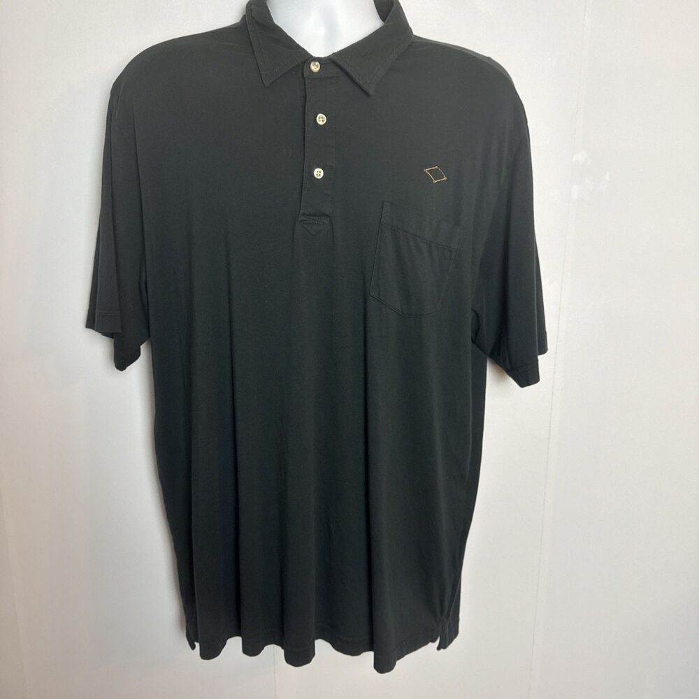 Peter Millar Mens Polo Shirt XL Black Pima Cotton Short Sleeve Casual Golf